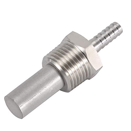 Rostfreier Diffusionsstein 1/2 "MPT Sauerstoffstein Schnelltrenner 1/4 '' Barb Inline Carbonation Belüftung Homebrew Stein(0.5Micron) von Duokon