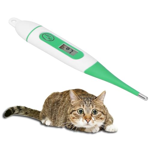 Fieberthermometer Pferd, Veterinärelektronisches Thermometer Wasserdichtes Digitales TierThermometer für Rinderschafpferde mit LCD-Bildschirm von Duokon