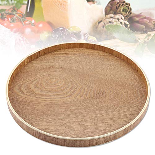 Hölzerner Platten-Bambusrunder Serviertablett für Tee-Set-Abendessen-Frühstück trägt Süßigkeits-Lebensmittel Früchte(30cm) von Duokon