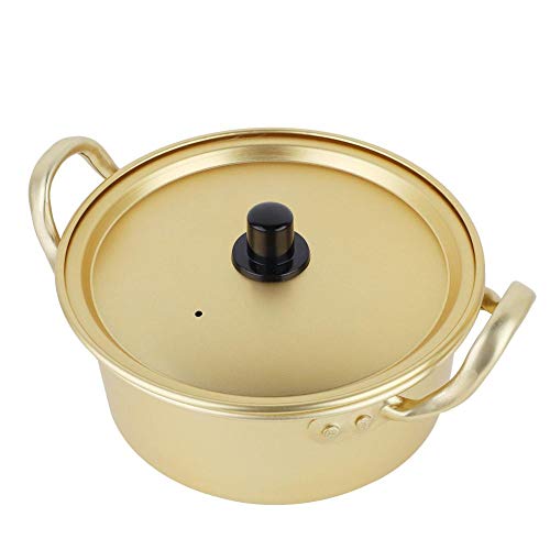 koreanischer Nudeltopf, koreanischer Topf Korean Ramen Noodle Pot Doppel Griff koreanischen Gelb Aluminium Stockpot Instant-Nudeln Pot(16cm) von Duokon