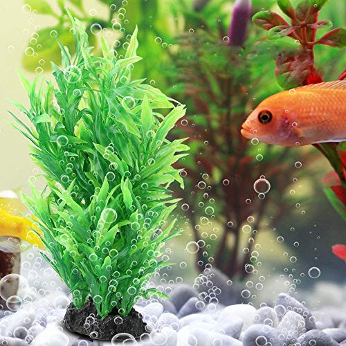 Plastikpflanzen Aquarium, Künstliche Aquariumpflanzen Aquarium Dekoration Wasser Wasser grün Gras Landschaft Ornament Versteck Kunstpflanze Aquarium 30 cm von Duokon