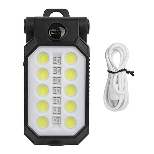 LED-Arbeitslampe, tragbare COB-Arbeitsleuchte USB-wiederaufladbare zusammenklappbare Arbeitslampe mit Magnet für Autoreparaturcamping von Duokon