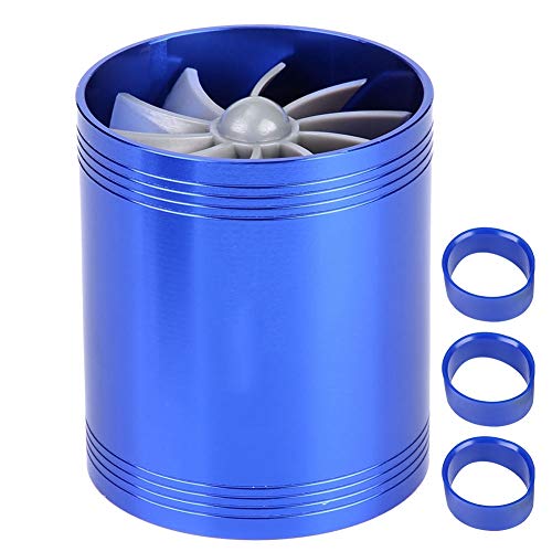 Lufteinlass-Turbolader - Duokon Auto Lufteinlass-Turbolader Dual Fan Turbine Super Fuel Turbo Fuel Saver (Blau) von Duokon
