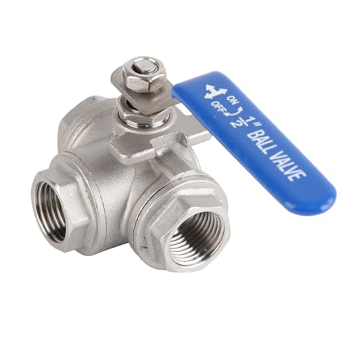 1 Stück 3 Wege Kugelhahn, 304 Edelstahl Drei-Wege-T-Typ Innengewinde Rohr Kugelhahn, Buchse 1/2"DN15 aus Messing, 3 Wege Ventil mit Hebelgriff Blau, für Wasser, Öl- und Luftleitungen 1 Stück 3 Wege Kugelhahn, 304 Edelstahl Drei-Wege-T-Typ Innengewinde Rohr Kugelhahn, Buchse 1/2"DN15 aus Messing, 3 Wege Ventil mit Hebelgriff Blau, für Wasser, Öl- und Luftleitungen von Duokon