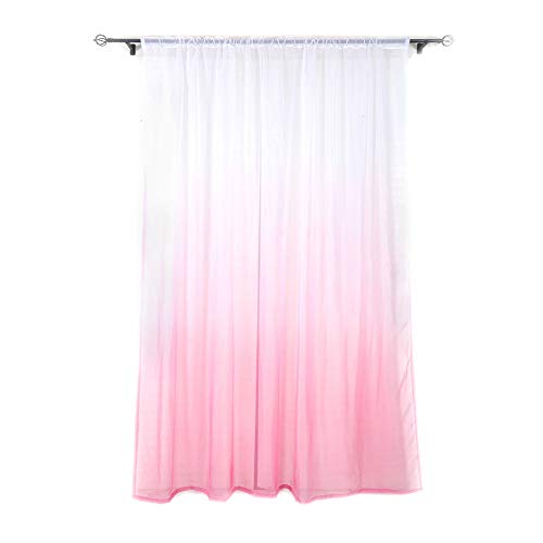 Schlafzimmer Vorhang, Gradient Sheer Rod-Pocket Fenstervorhang Schlafzimmer Balkon Vorhang Vorhang(Rosa Farbverlauf) von Duokon