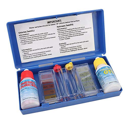 Duokon Schwimmbadwasser Chemie Test Kit, PH Chlor Test Kit Wasserqualität Test Box Zubehör für Schwimmbad von Duokon