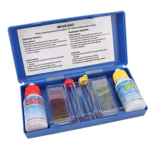 Schwimmbadwasser Chemie Test Kit, PH Chlor Test Kit Wasserqualität Test Box Zubehör für Schwimmbad von Duokon