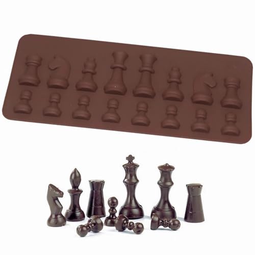 Silikon Schokoladenform, Internationale Schach Formen Schokolade Kuchen Gelee Eis Fondantform Backen, Lebensmittelqualität, Antihaftbeschichtet, für DIY Candy Topper Dekoration von Duokon