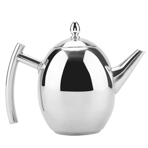 Teekessel Edelstahl Teekanne Tee Kaffee Wasserkocher Behälter mit abnehmbarem Netzfilter(1500ML) von Duokon