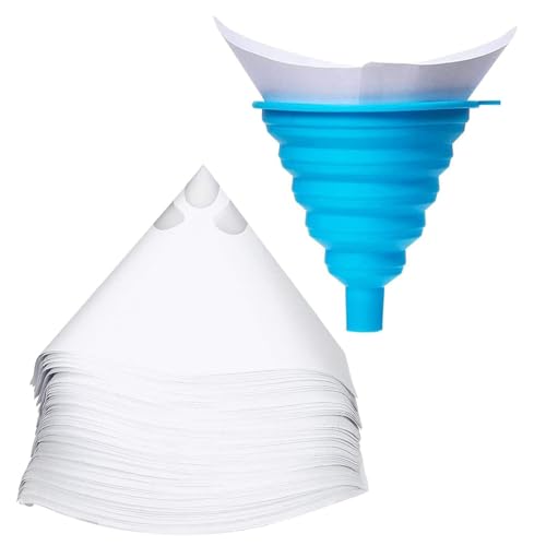 Duoleimi 200er Pack Farbsieb mit 1 Silicone Filter, Einweg Lacksiebe fur Autolack, Wassertransferdruck, Farbfilter, Resin Filter, Trichter mit Sieb, Filtern Farbe. von Duoleimi