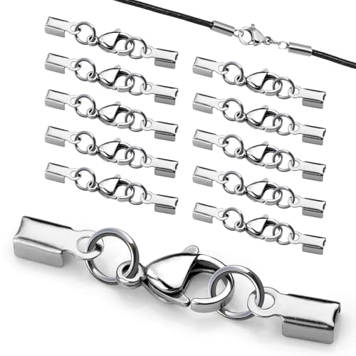 Duoleimi Kettenverschluss Legierung Zum Basteln Lederband Kettenverschlüsse für Armbänder 10 Stück Schmuckverschluss für DIY Ketten Lederband Schmuck von Duoleimi