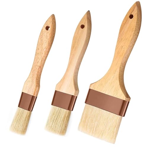 Duoleimi Pinsel Set, Backpinsel Naturborsten, Spülmaschinenfest Küchenpinsel für Backen, Kochen, Grillen & Outdoor, Kuchenpinsel Set, 3 Stück. Duoleimi Pinsel Set, Backpinsel Naturborsten, Spülmaschinenfest Küchenpinsel für Backen, Kochen, Grillen & Outdoor, Kuchenpinsel Set, 3 Stück. von Duoleimi