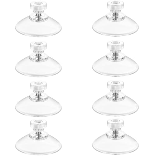 Duoleimi Saugnapf mit Gewinde und Rändelmutter, 8 Stück PVC Saugnäpfe Ø41mm, Transparente Saugnäpfe für Fenster, Auto, Dekoration – Extra Stark ohne Bohren von Duoleimi