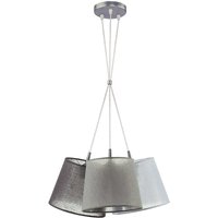Hängelampe Esstisch Grau Stoff 3-flammig Modern von Duolla