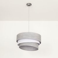 Hängelampe Wohnzimmer Grau Stoffschirm Ø45cm von Duolla