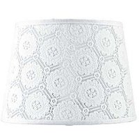 Lampenschirm Weiß Spitze Textil für E14 Tischlampe von Duolla