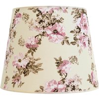 Stoff Lampenschirm Stehlampe Weiß Rosa Blumen E27 von Duolla