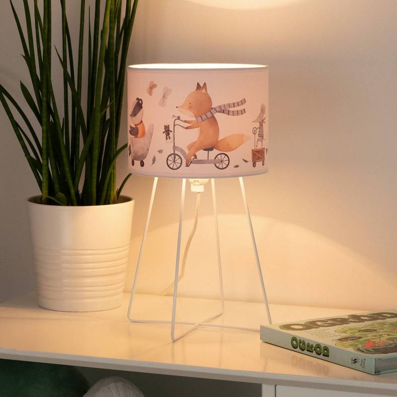 Tischleuchte Ferdi Kids, Textil, Metall, weiß, bunt von Duolla