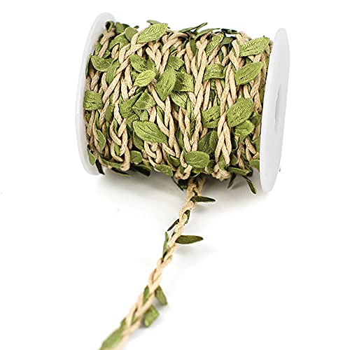 10 Meter Künstliche Blätter Buchsgirlande Blatt Wachs-Schnur Garten Kordel Bastelschnur Dekokordel Girlande Blattband Wanddekoration für Hochzeit Taufe Party Deko DIY Kunstgewerbe Gartenschnur,Beige von Duories