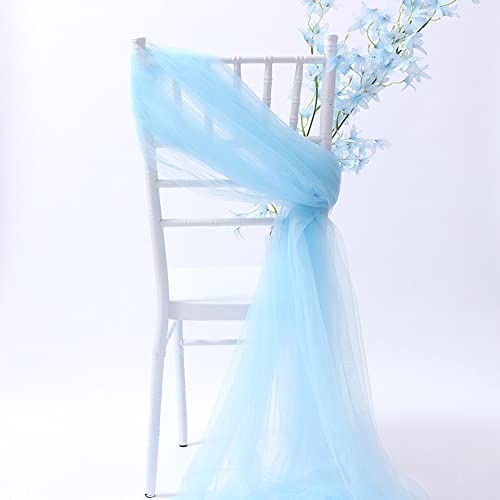 10 Stück Tüll Stuhlschleifen 150x200cm,Tüll Stuhlhussen Stuhl Schärpe Band Tüll Stuhl Band Schleifenband Stuhl Deko für DIY Handwerk Tutu Rock Hochzeit Weihnachten Party Zeremonie Dekor,Blau von Duories