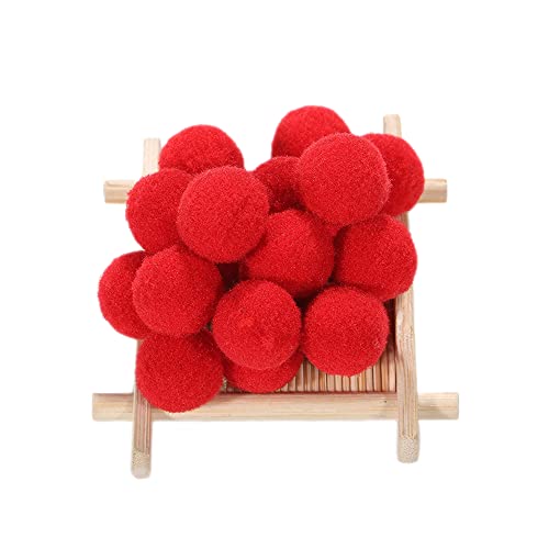 100 STK Klein Pompons zum Basteln,30mm Pompons Bälle Kleine Bommeln Kugeln, Flauschigen Bunte Pom Pom Deko Pompom Plüschbälle Bastel Zubehör für Dekorieren Verzieren Nähen DIY Handwerk,Rot von Duories