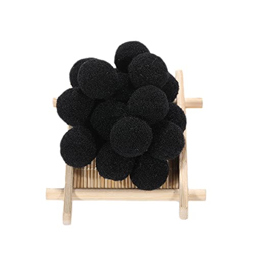 100 STK Klein Pompons zum Basteln,30mm Pompons Bälle Kleine Bommeln Kugeln, Flauschigen Bunte Pom Pom Deko Pompom Plüschbälle Bastel Zubehör für Dekorieren Verzieren Nähen DIY Handwerk,Schwarz von Duories