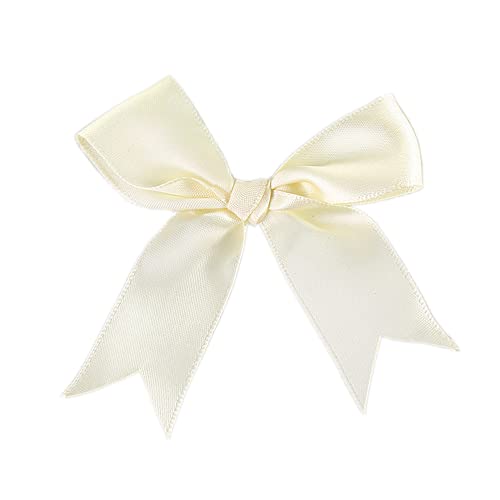 100 Stk 8.5x8.5cm Satinband Schleifen,Satin Band Deko Schleifen Fertigschleife Geschenkschleifen für DIY Handwerk Hochzeit Weihnachten Valentinstag Deko Karte Herstellung von Verzierungen,Beige von Duories