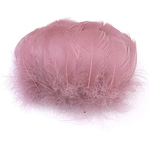 100 Stück Bunte Feder zum Basteln Naturfedern Gänsefedern Indianer Bastelfedern für DIY Kunstwerk Masken Hüte Ohrringe Haarschmucken Traumfänger Hochzeit Karneval Party Dekoration,5-8cm Altes Rosa von Duories