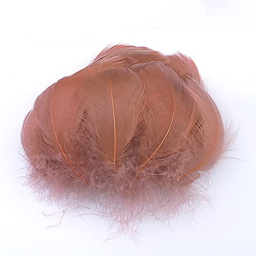 100 Stück Bunte Feder zum Basteln Naturfedern Gänsefedern Indianer Bastelfedern für DIY Kunstwerk Masken Hüte Ohrringe Haarschmucken Traumfänger Hochzeit Karneval Party Dekoration,5-8cm Kaffee von Duories