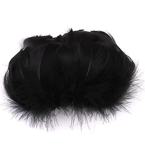 100 Stück Bunte Feder zum Basteln Naturfedern Gänsefedern Indianer Bastelfedern für DIY Kunstwerk Masken Hüte Ohrringe Haarschmucken Traumfänger Hochzeit Karneval Party Dekoration,5-8cm Schwarz von Duories