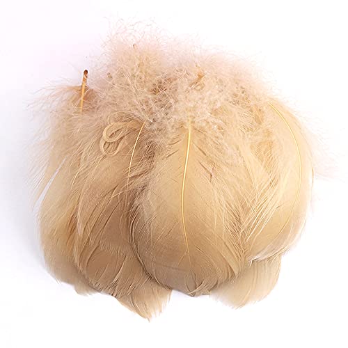 100 Stück Bunte Feder zum Basteln Naturfedern Gänsefedern Indianer Bastelfedern für DIY Kunstwerk Masken Hüte Ohrringe Haarschmucken Traumfänger Hochzeit Karneval Party Dekoration,7-12cm Khaki von Duories