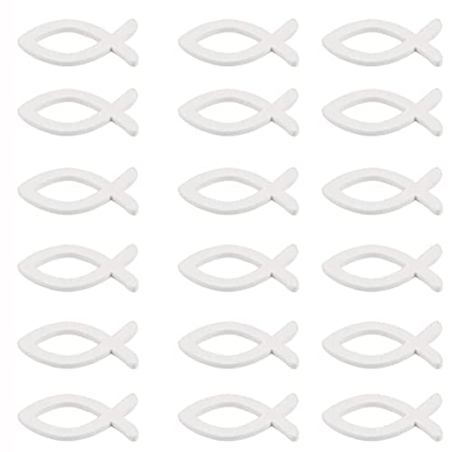 100 Stück Holz Fische Verzierung Konfirmation Fisch Deko Holzfisch Streudeko Junge Mädchen Taufe Tischdeko für DIY Basteln Weihnachten Geburtstag Kommunion Dekorieren, 3.5cm x 1.5cm von Duories