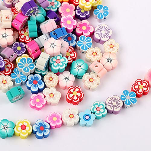 100 Stück Perlen zum Auffädeln Perlen Set, Smiley Perlen Bunte Smiley Perlen Blumenform Perlen Obst perlen DIY Bastelperlen Bunte Perlen Basteln Zubehör für Armbänder, Ohrringe, Halsketten, Geschenke von Duories