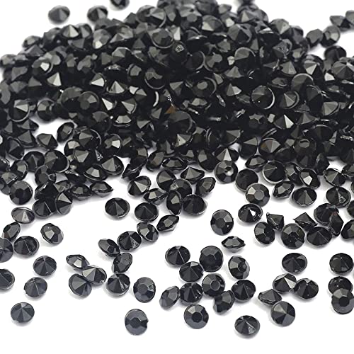 1000 Stück Acryl Deko Diamantkristalle 4mm Glitzer Streudeko Tischschmuck Funkelnd Dekosteine Kristalle Konfetti Diamanten zum DIY Verzieren Tischdeko Hochzeit Taufe Verlobung Valentinstag,Schwarz von Duories