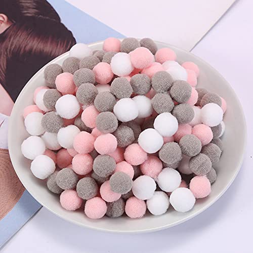 1000 Stück Bunte Mini Pompons,10mm Pompom Bälle Kleine Bommeln,Flauschigen Plüschbälle Filzkugeln Deko für Geburtstag & Hochzeit Party Dekorieren Lustige DIY Nähen Basteln Handwerk,Rosa Grau Weiß von Duories