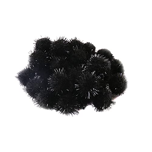 1000 Stücke Mini Pompons zum Basteln, 10mm Klein Bommeln Kugeln Bälle Pommels Pompom Pom Pon Ponpons Pompoms Flauschigen Plüschbälle Bastel Zubehör für Nähen DIY Dekorieren Verzieren,Schwarz von Duories