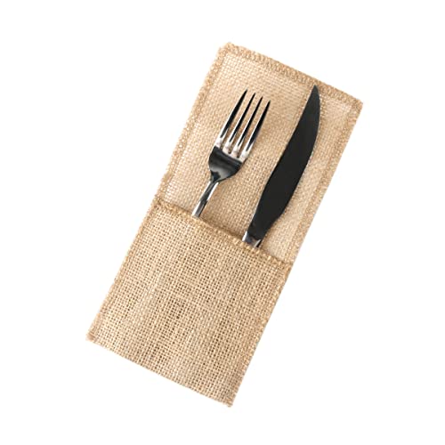 12 Stück Jute Bestecktasche,Vintage Spitze Sackleinen Besteckbeutel Bestecktaschen Besteckhalter Sackleinen Hochzeitsdeko Tischdeko für Hochzeit Weihnachten Taufe Rustikal Party Restaurant ,Stil E von Duories