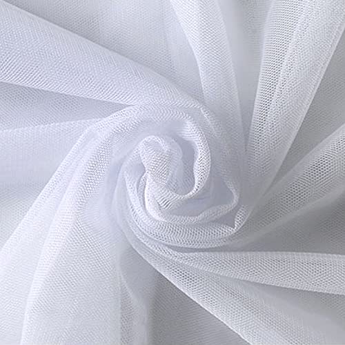 160cm x 5m Tüll Stoff Tüllband Tüll Dekostoff für Hochzeit Geburtstag Weihnachten Fest Kommunion Party Deko,Nähen von Brautschleiern Hochzeitskleid Tischläufer Tutu Röcken Geschenk-Schleife, Weiß von Duories