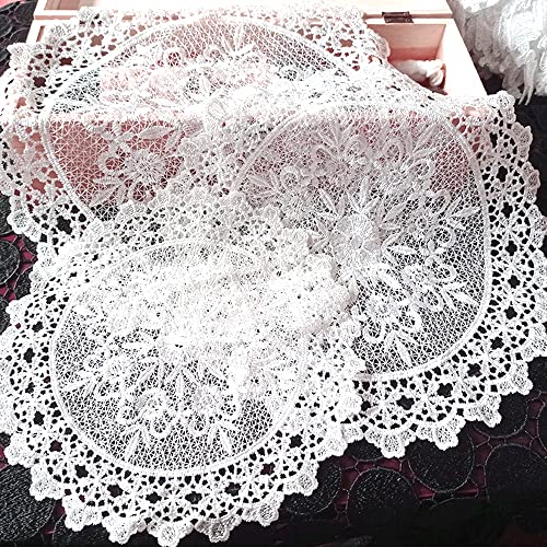 2 Stück Spitzendeckchen Spitze Untersetzer Runden Blumen-Form Matte Tischset Platzsets Tisch Vollhäkel Deckchen Cup Coasters für Esszimmer Küche Bankett Hochzeit Deko 25cm,Nelke von Duories