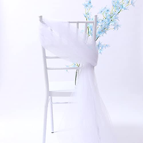 2 Stück Tüll Stuhlschleifen 150x200cm,Tüll Stuhlhussen Stuhl Schärpe Band Tüll Stuhl Band Schleifenband Stuhl Deko für DIY Handwerk Tutu Rock Hochzeit Weihnachten Party Zeremonie Dekor,Weiss von Duories