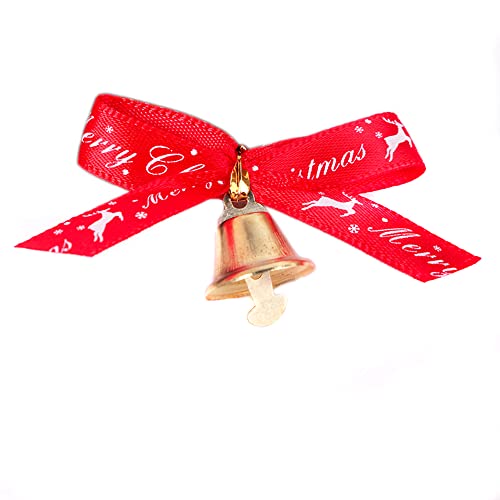 20 Stück Weihnachten Geschenkschleifen mit Glocken,Kleine Weihnachtsbogen Weihnachtskranz Schleife Weihnachtsbaum Dekoschleifen Ornamente für Weihnachten Party Geschenke Wrapping Bastel,Hirsch von Duories