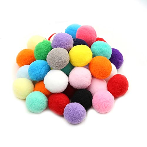 24 STK Bunte Groß Pompons zum Basteln, 50mm Pompons Bälle Kleine Bommeln Kugeln, Flauschigen Bunte Pom Pom Deko Pompom Plüschbälle Bastel Zubehör für Dekorieren Verzieren Nähen DIY Handwerk,Bunt von Duories