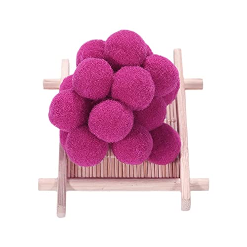 250 STK Klein Pompons zum Basteln,20mm Pompons Bälle Kleine Bommeln Kugeln, Flauschigen Bunte Pom Pom Deko Pompom Plüschbälle Bastel Zubehör für Dekorieren Verzieren Nähen DIY Handwerk,Dunkle Rose von Duories