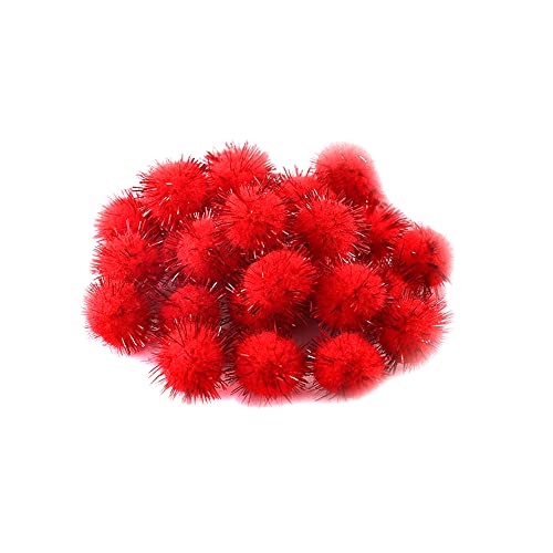 250 Stücke Mini Pompons zum Basteln, 20mm Klein Bommeln Kugeln Bälle Pommels Pompom Pom Pon Ponpons Pompoms Flauschigen Plüschbälle Bastel Zubehör für Nähen DIY Dekorieren Verzieren,Rot von Duories