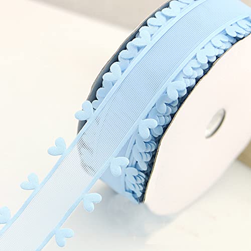 25mm x 18m Herzen Organzaband Organza Bänder Geschenkband Tüllband Schleifenband Dekoband für Auto Hochzeit Deko Tischdeko Zimmerdeko,um zu Machen Antennenschleifen Autoschleifen Autoschmuck,Blau von Duories