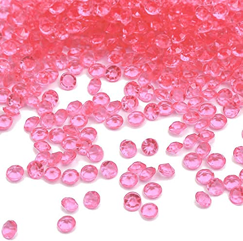 4000 Stück Acryl Deko Diamantkristalle 4mm Glitzer Streudeko Tischschmuck Funkelnd Dekosteine Kristalle Konfetti Diamanten zum DIY Verzieren Tischdeko Hochzeit Taufe Verlobung Valentinstag,Dunkelpink von Duories