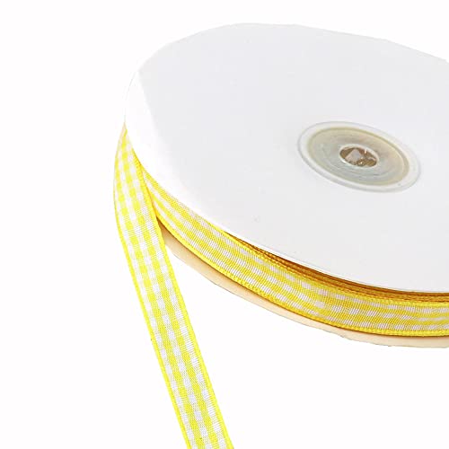 45m Karoband Schleifenband Geschenkband Vichy Bauernkaro Bänder zum Basteln,Stoffband Dekoband Bögen für Weihnachten Hochzeit Valentinstag Taufe Geburtstags Party Geschenk Verpackung,10mm Gelb 45m Karoband Schleifenband Geschenkband Vichy Bauernkaro Bänder zum Basteln,Stoffband Dekoband Bögen für Weihnachten Hochzeit Valentinstag Taufe Geburtstags Party Geschenk Verpackung,10mm Gelb von Duories