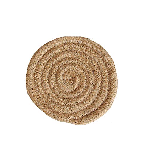 4PCS Untersetzer aus Baumwollseil Filzuntersetzer Tassenuntersetzer Rund Glasuntersetzer Tischuntersetzer Cotton Coasters Hitzebeständige Cup Matte für Getränke Tassen Vasen Tisch Deko,18cm Jute von Duories