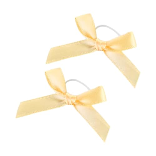 50 Stück Klein Schleifen,Satin Schleife,Ribbons Bow,Geschenk Schleife mit Gummiband,Fertigschleife zur Dekoration Satinschleife Deko Schleifen für Geschenkverpackung Parfümflasche Weinflasche,Gold von Duories