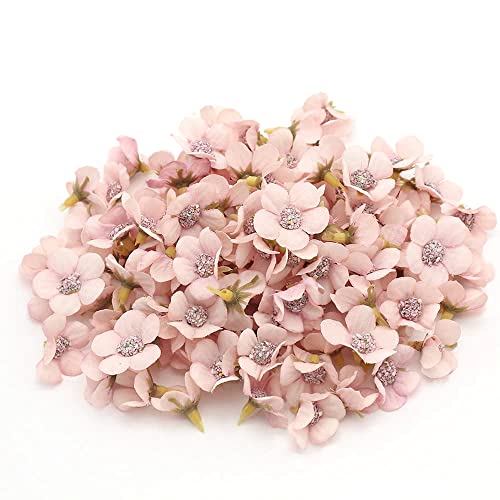 50 Stück Künstliche Blumenköpfe Blütenköpfe Deko-Blüten Kunst Blumen Köpfe Mini Kunstblumen Blüten-Köpfe für Hochzeit Feste Party Home Deko DIY Basteln Garland Scrapbooking Haarschmuck,Ø 2.5cm Rosa von Duories